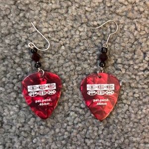 Guitar pick earrings